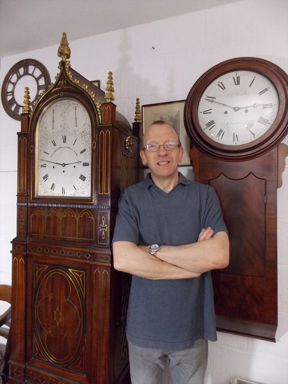 rear portion of the clock
