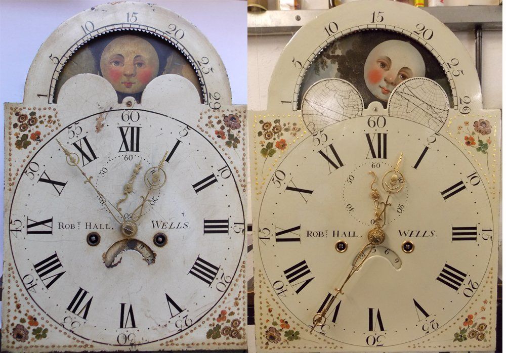 white and beige coloured dials