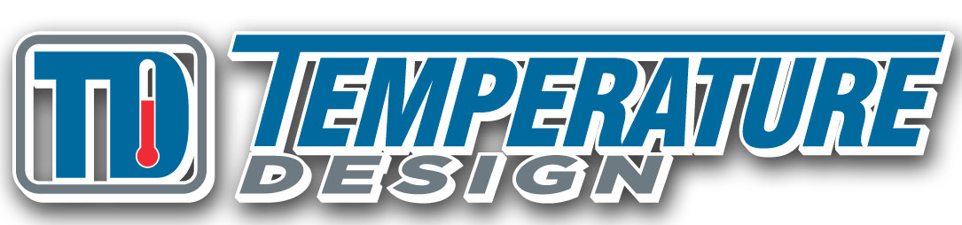 Temperature Design logo with blue and silver stylized text and a small TD icon