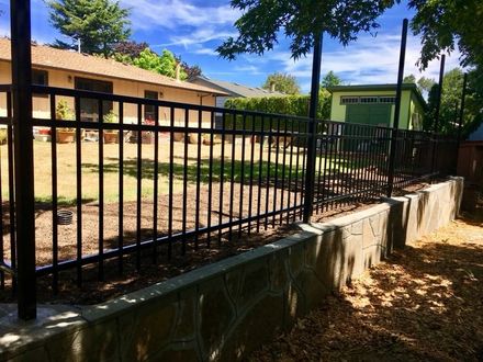 Fence Panels — Black Gate with a Pattern of Steel Rods in Portland, OR