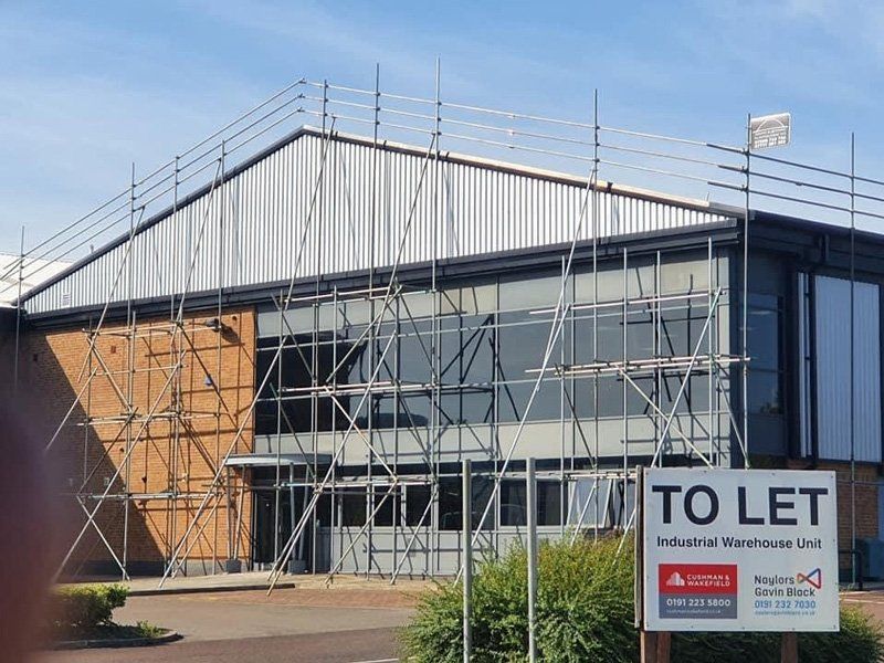 Commercial property with scaffolding