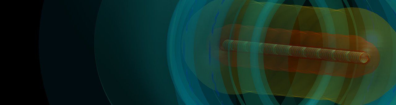 A blurry picture of a jellyfish on a dark blue background.
