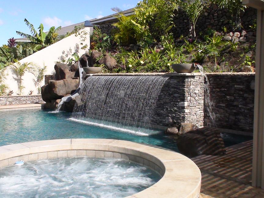 Pool with Jacuzzi - Oahu HI - Pacific AquaScapes