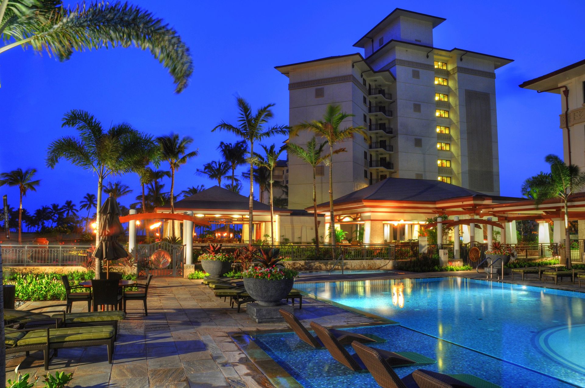 Resort at Night - Oahu HI - Pacific AquaScapes