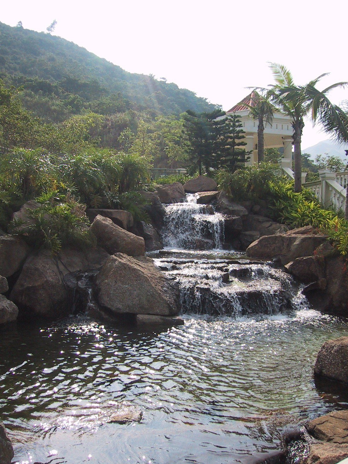Wide Angle of Man Made Waterfalls - Oahu HI - Pacific AquaScapes