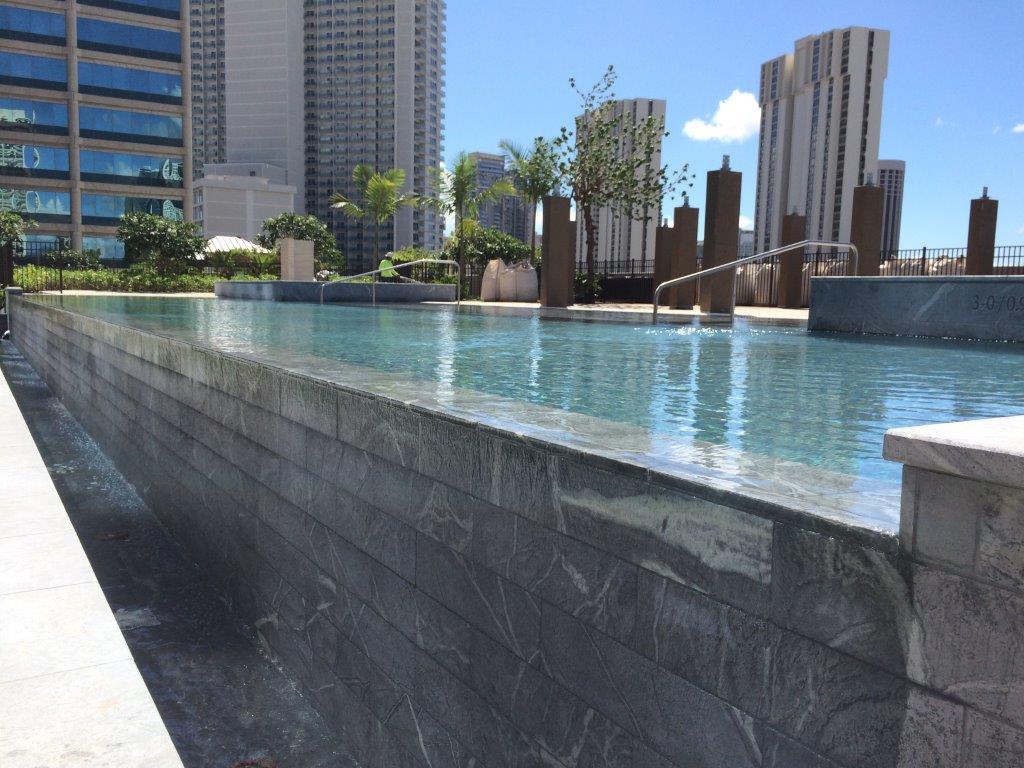 Waihonua Infiity Pool Right Side View - Oahu HI - Pacific AquaScapes