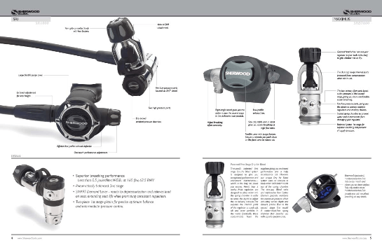 A brochure with a picture of a scuba diving device