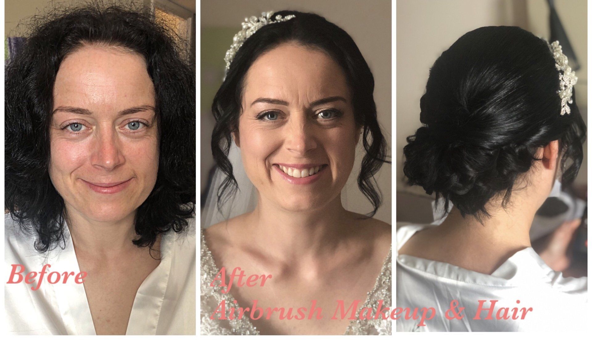 bridal makeup before and after transformation by Jax-Glam Beauty Bristol