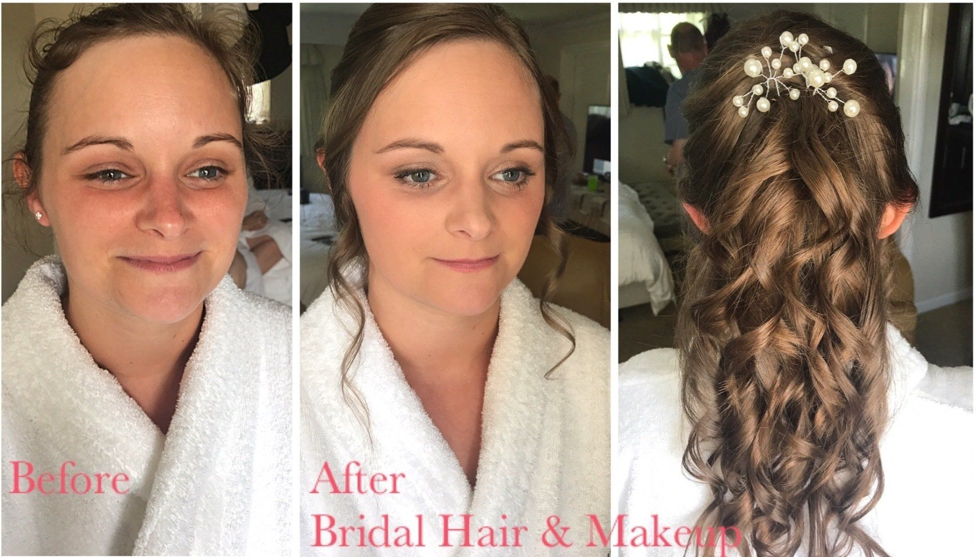 bridal hairstyle and wedding makeup transformation by Jax-Glam Beauty Bristol