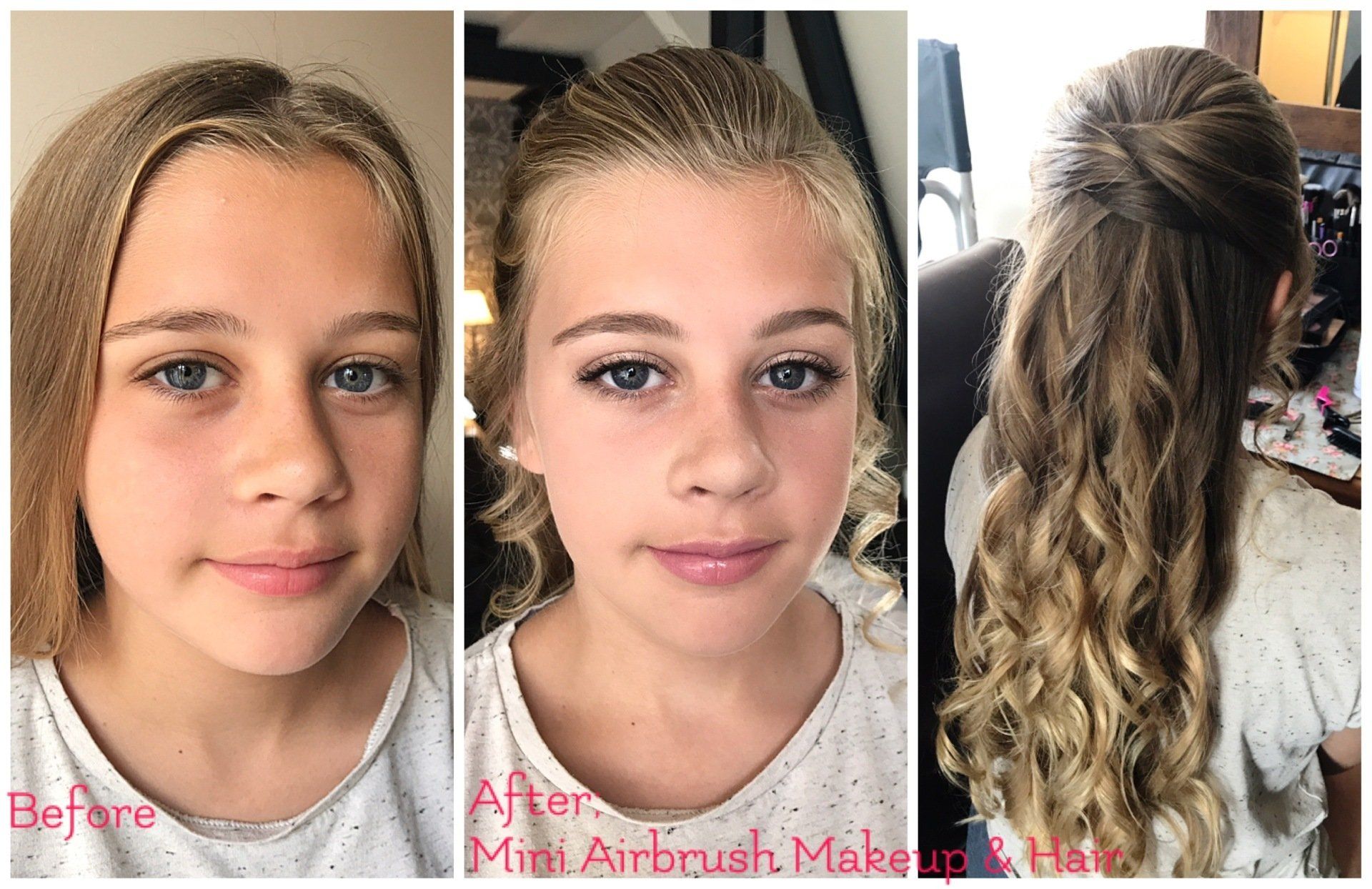 flower girl wedding hair styling before and after by Jax-Glam Beauty Bristol