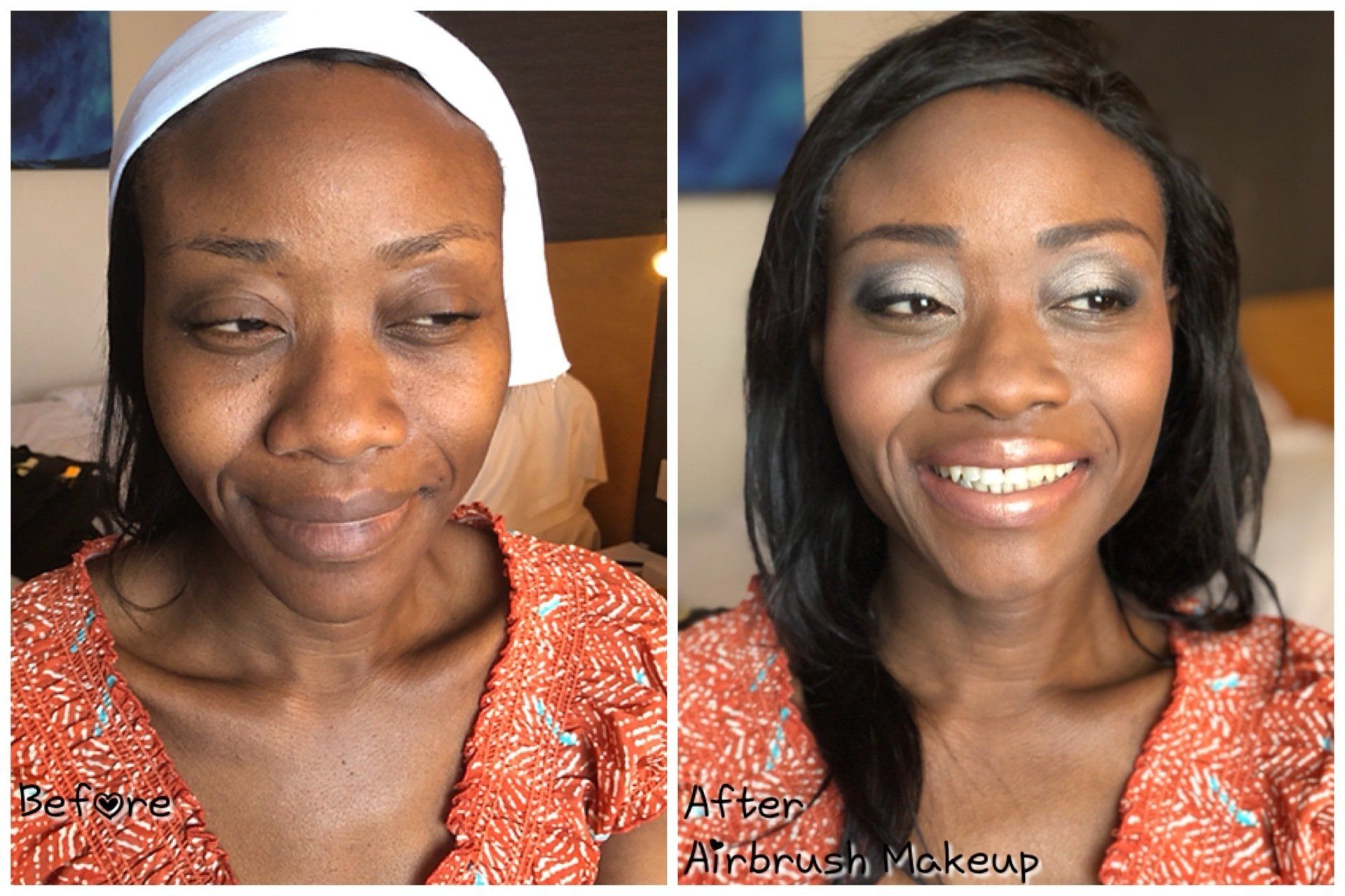 bridal makeup for darker skin tones before and after by Jax-Glam Beauty Bristol