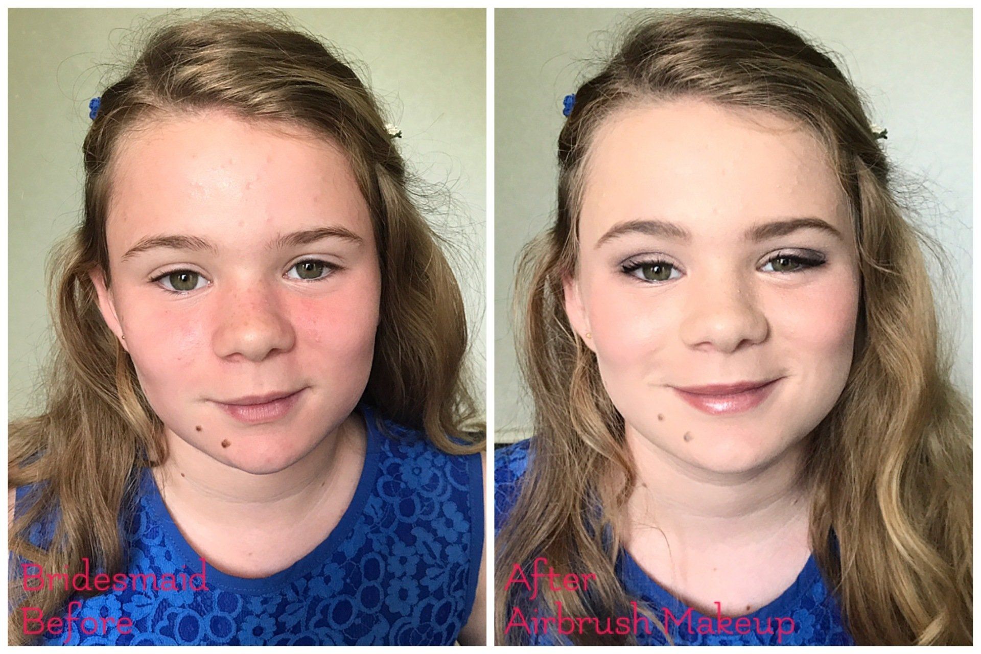 teen wedding party makeup before and after by Jax-Glam Beauty Bristol