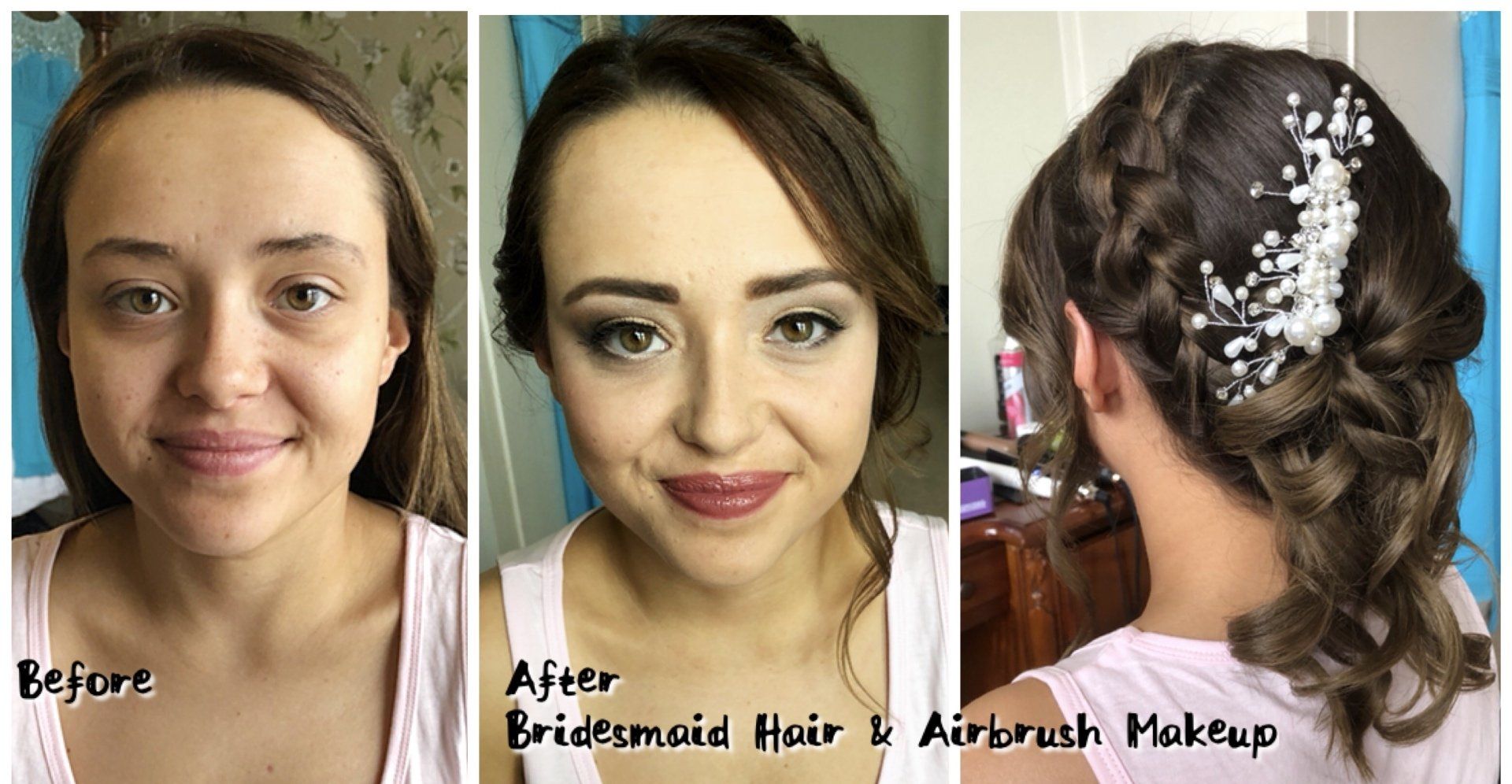 bridesmaid makeup before and after transformation by Jax-Glam Beauty Bristol