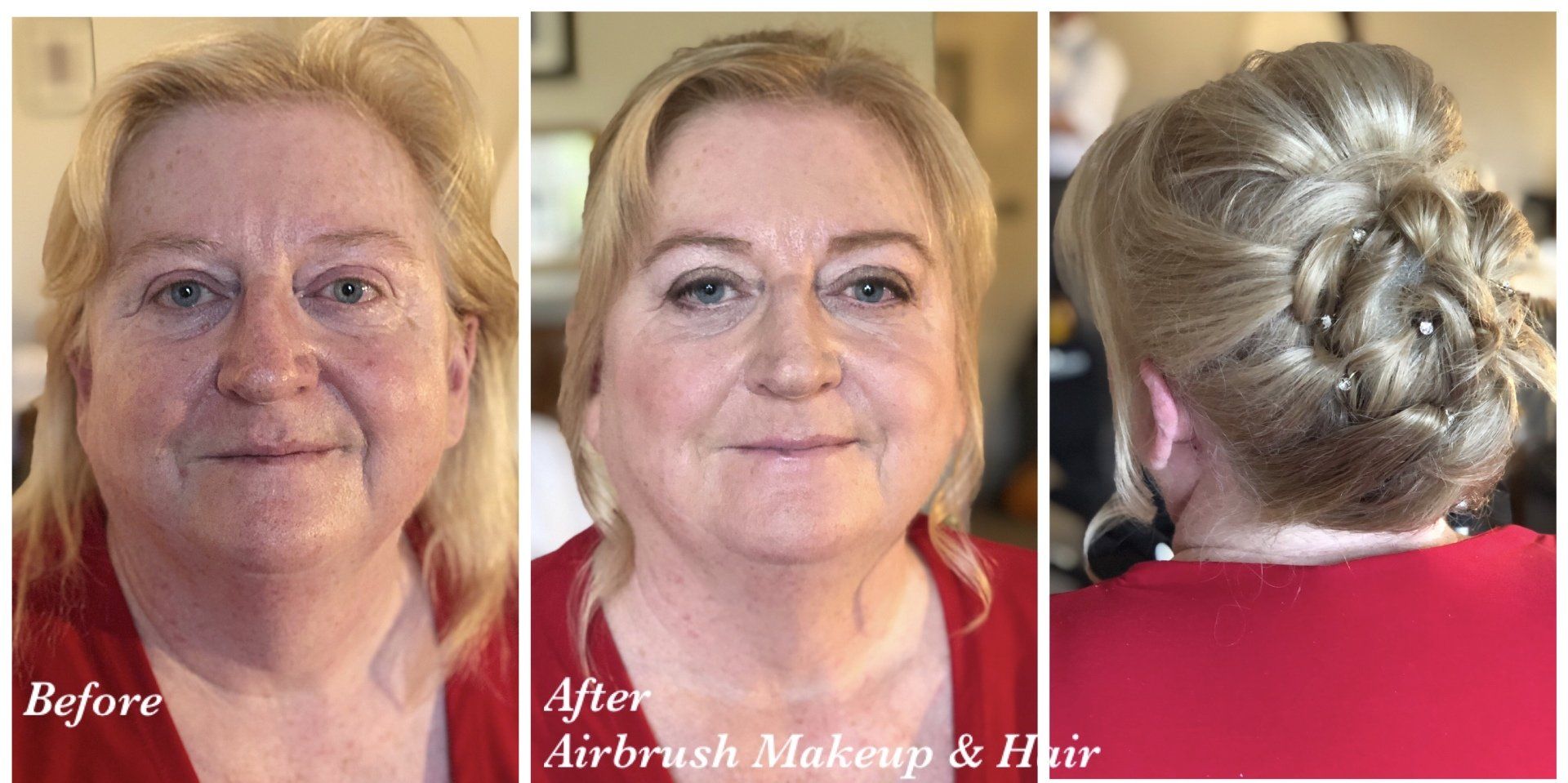 mature wedding makeup before and after transformation by Jax-Glam Beauty Bristol