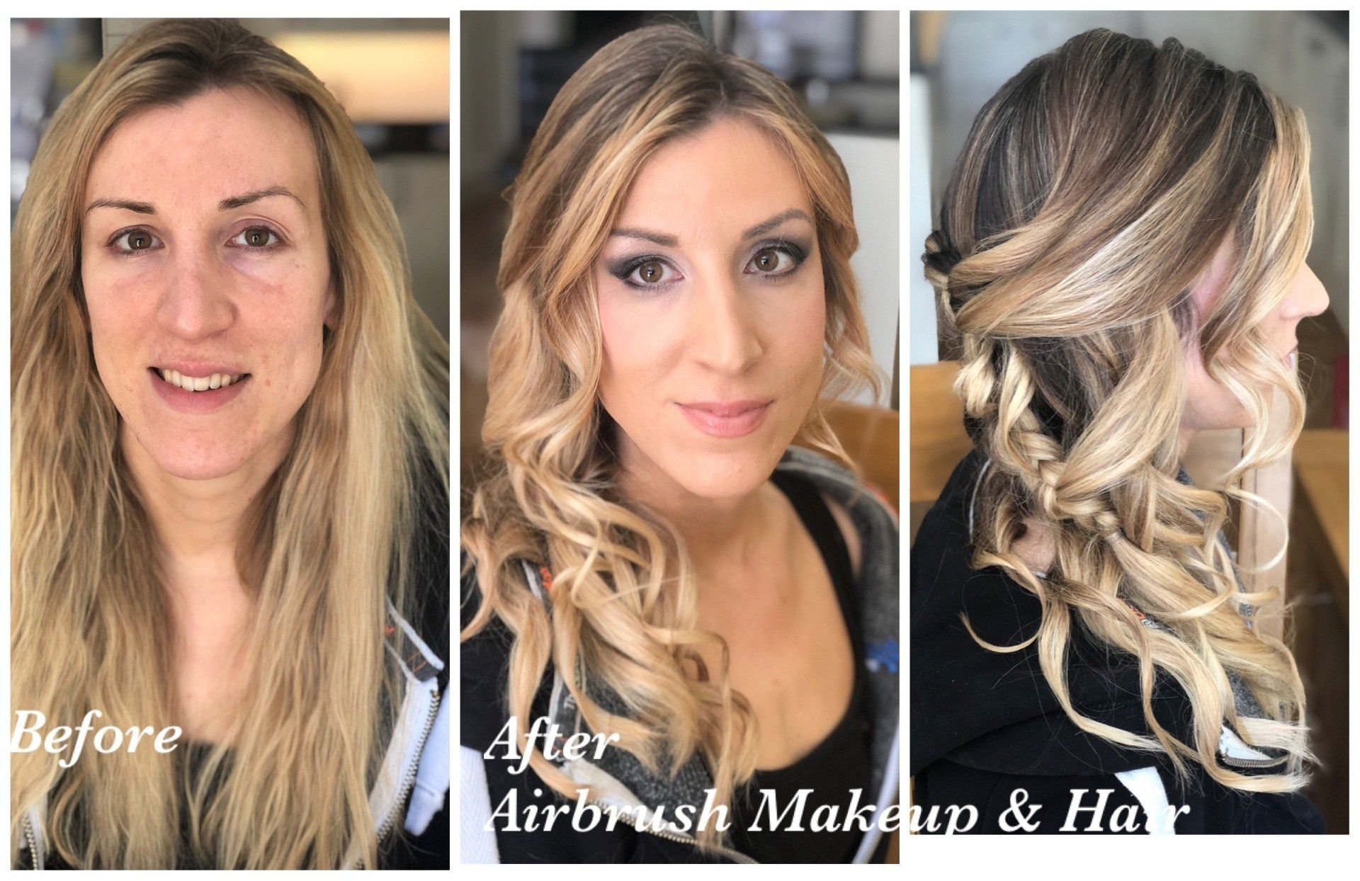 soft glam party makeup and curled hairstyle by Jax-Glam Beauty makeup artist Bristol