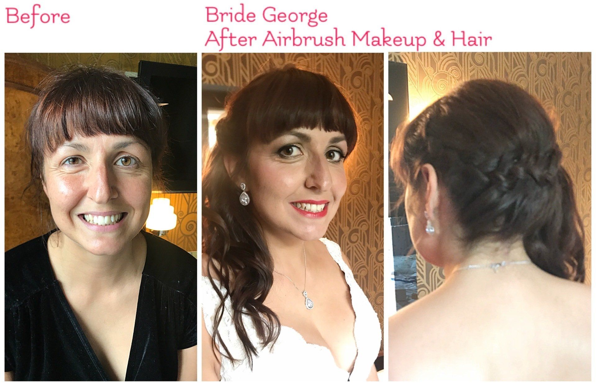 bridal hair and makeup transformation before and after by Jax-Glam Beauty Bristol