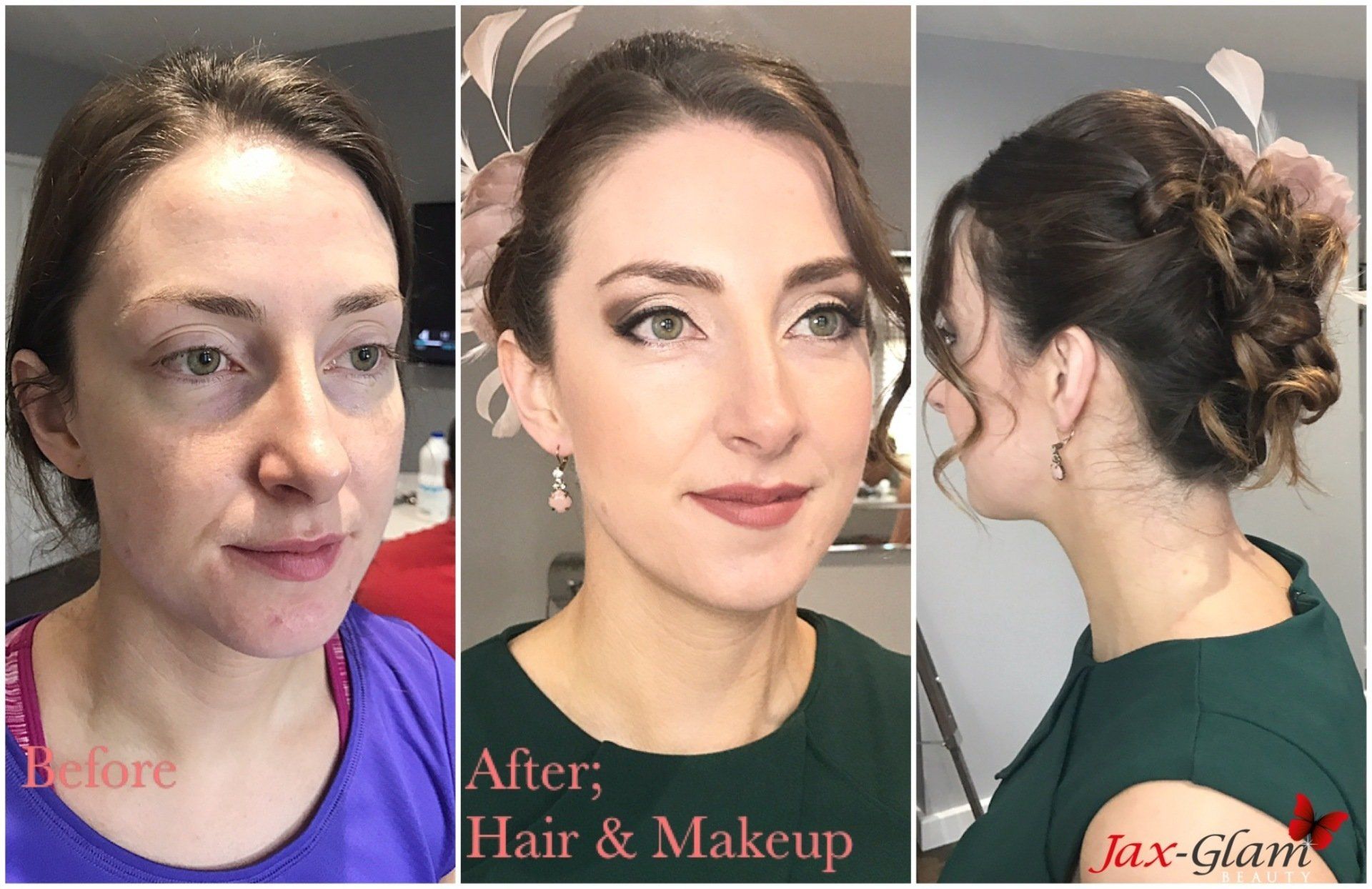 professional bridal makeup transformation by Jax-Glam Beauty wedding makeup artist Bristol