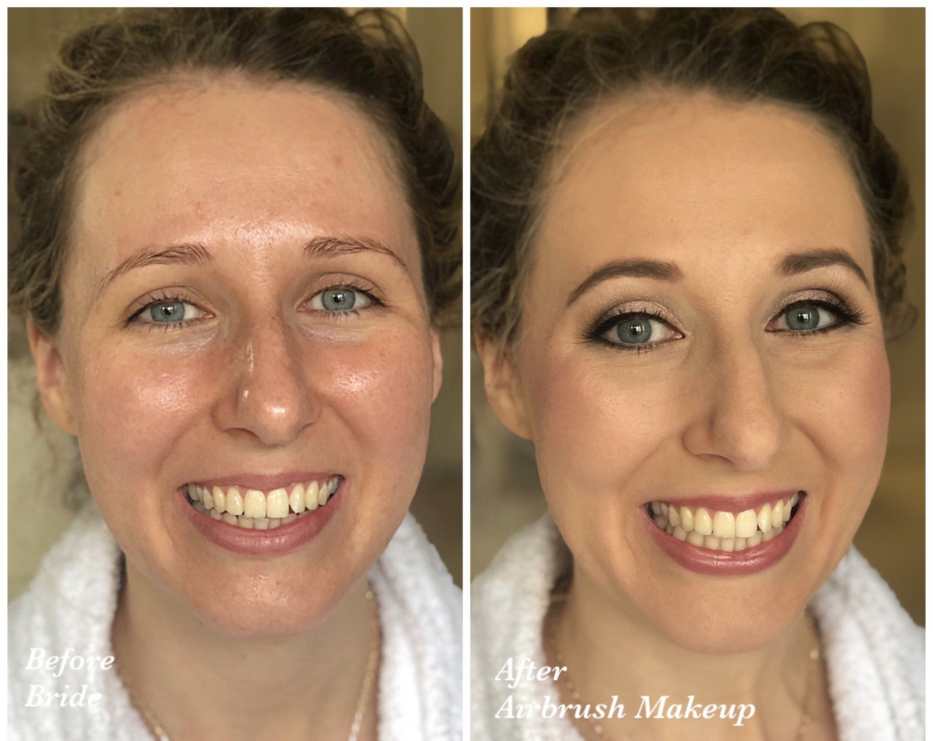 bridal makeup before and after transformation by Jax-Glam Beauty Bristol