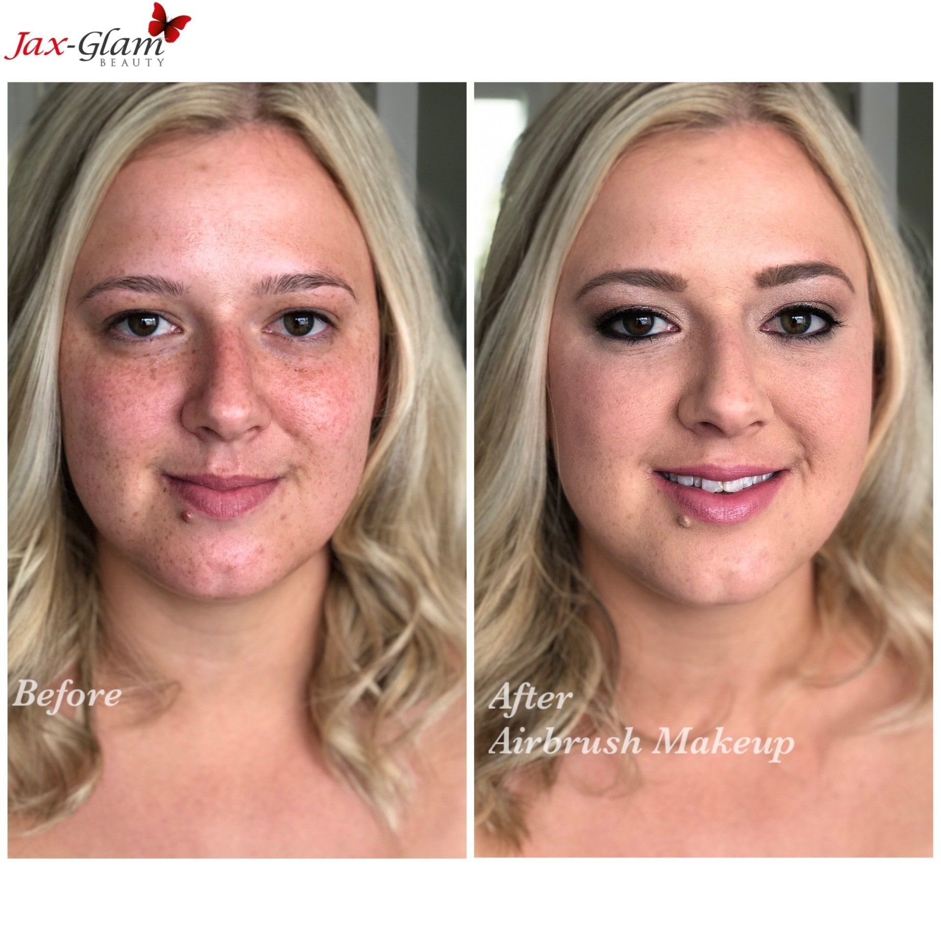 wedding guest makeup before and after by Jax-Glam Beauty makeup artist Bristol