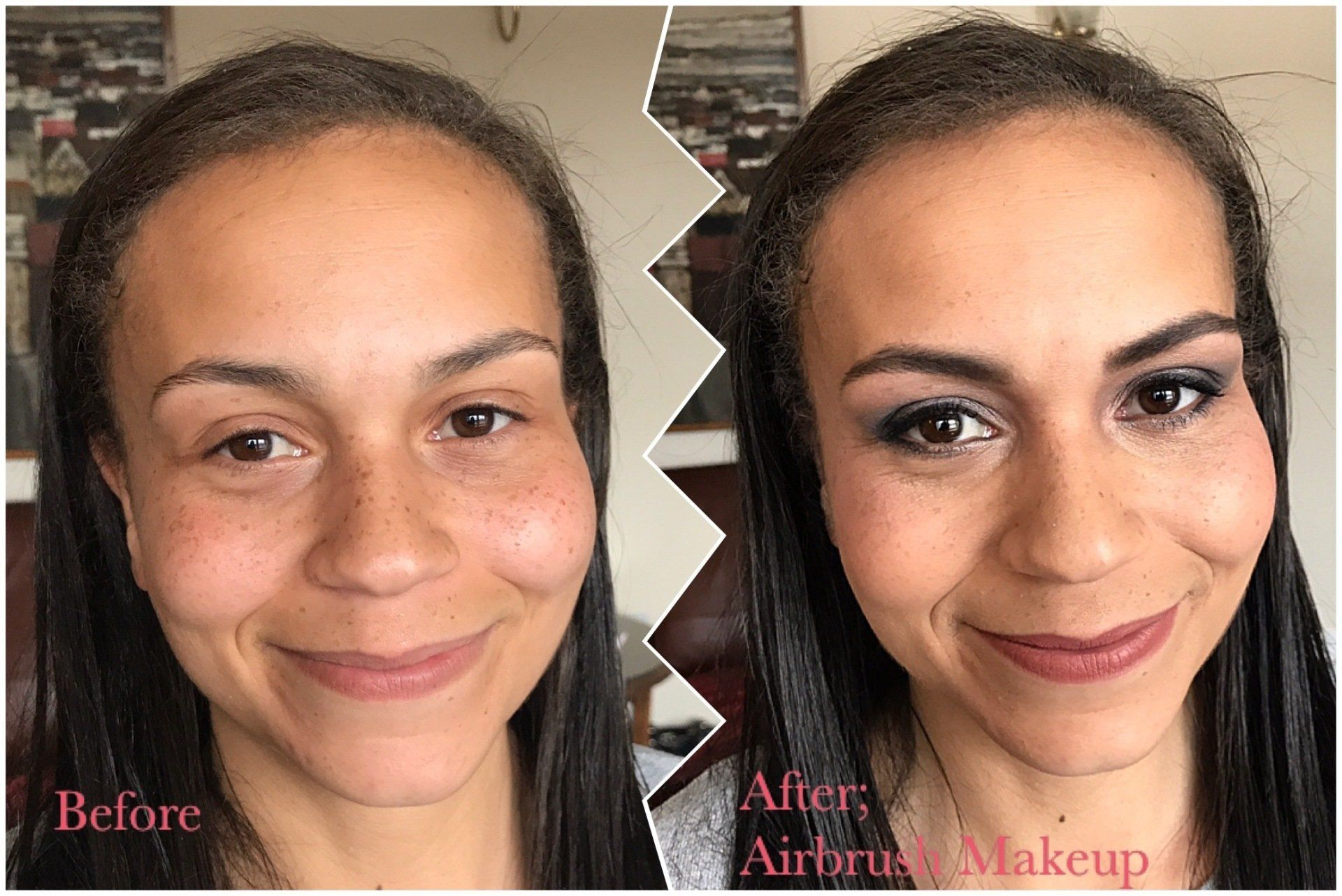 bridesmaid makeup before and after transformation by Jax-Glam Beauty wedding makeup artist Bristol