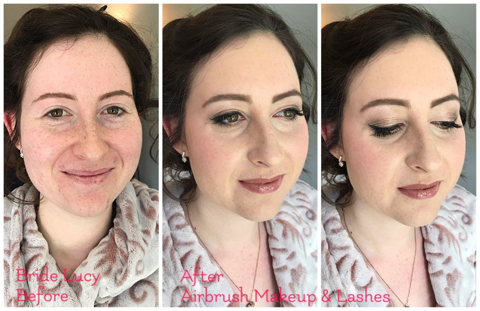 bride natural wedding makeup before and after by Jax-Glam Beauty Bristol