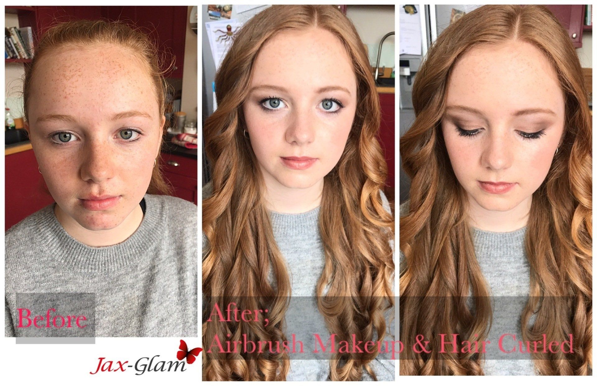 bridal hair and makeup transformation before and after by Jax-Glam Beauty Bristol