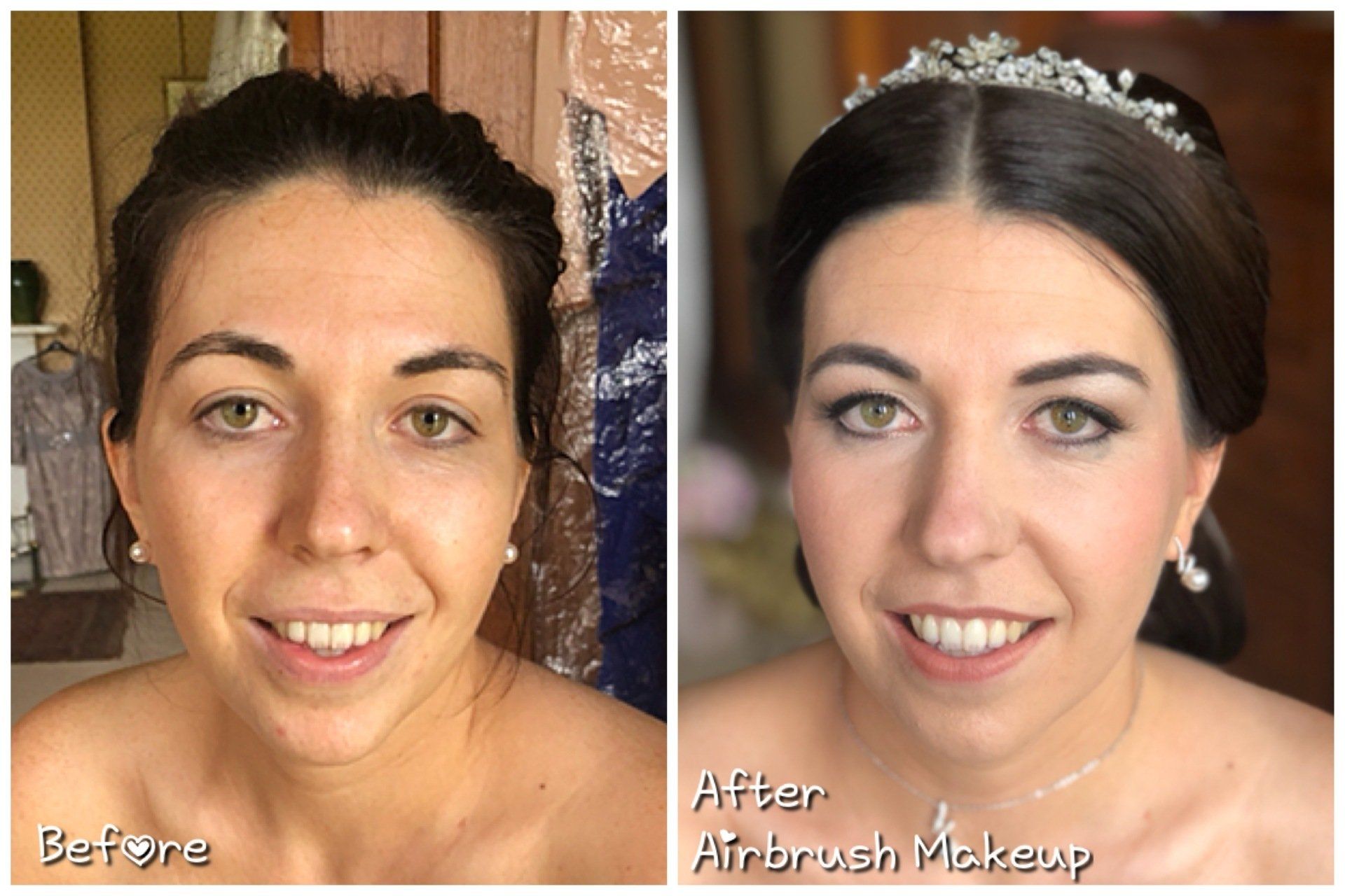 bride wedding hair and makeup before and after styling by Jax-Glam Beauty Bristol