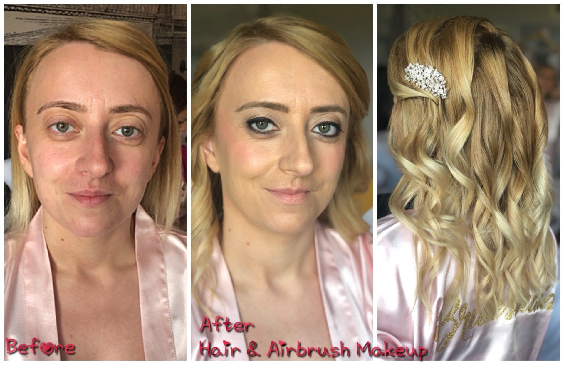 before and after wedding makeup transformation by Jax-Glam Beauty Bristol