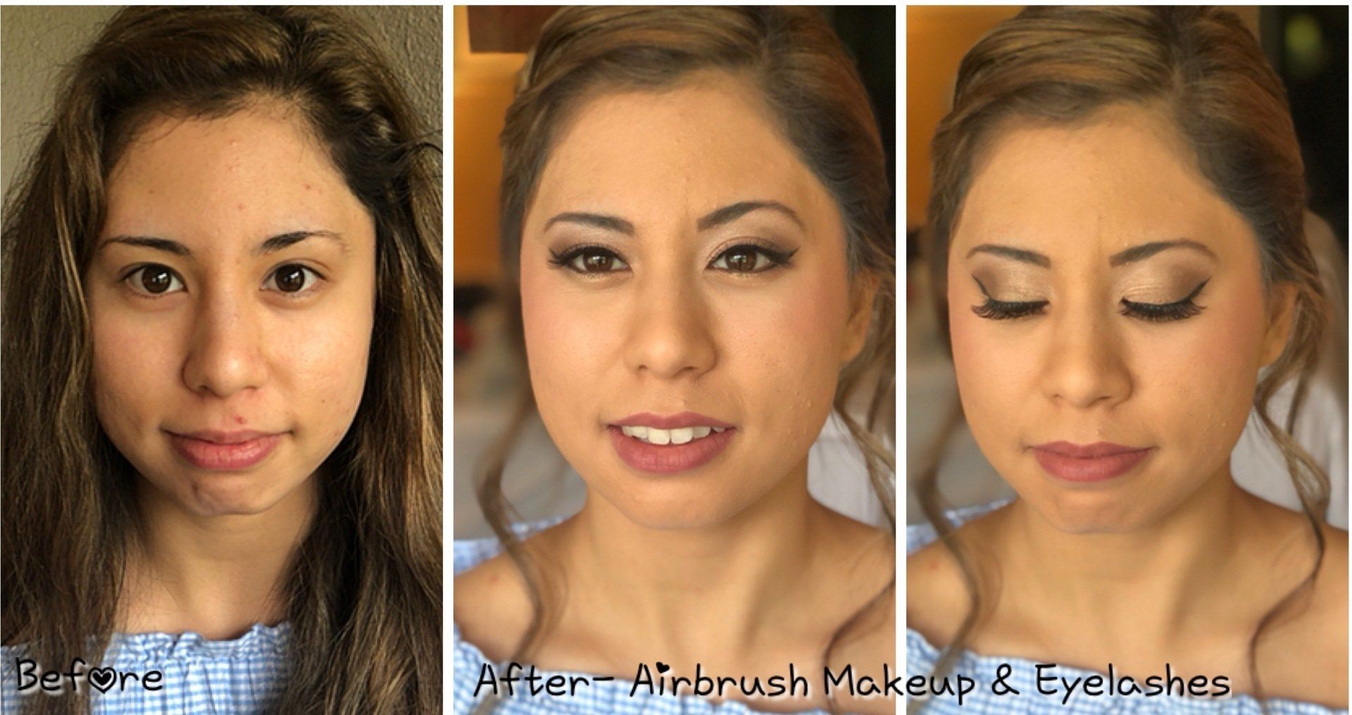 bridal party makeup transformation before and after by Jax-Glam Beauty Bristol