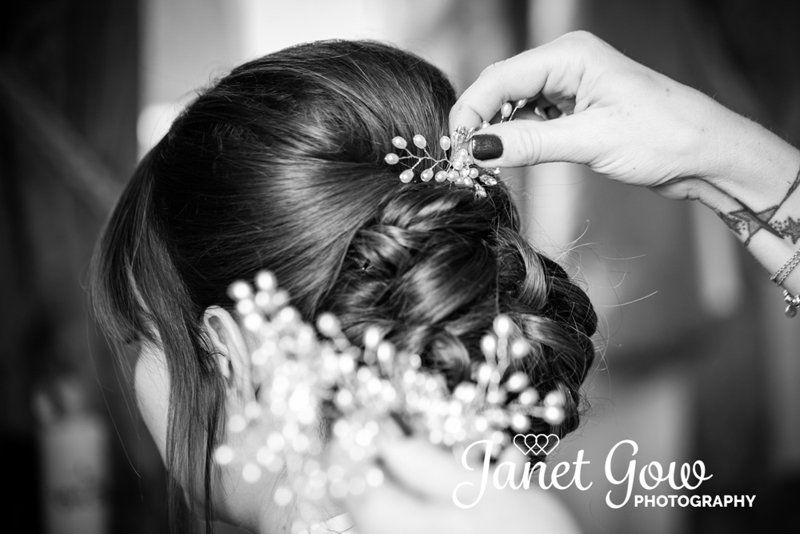 bridal hair accessory styling by Jax-Glam Beauty wedding hair stylist Bristol