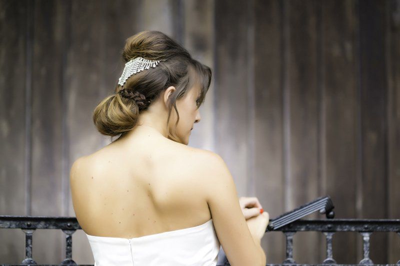 bridal hair updo with elegant wedding hair styling by Jax-Glam Beauty Bristol