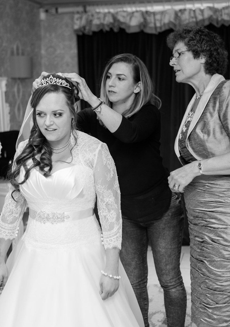 bridal hair styling preparation by Jax-Glam Beauty wedding hair stylist Bristol