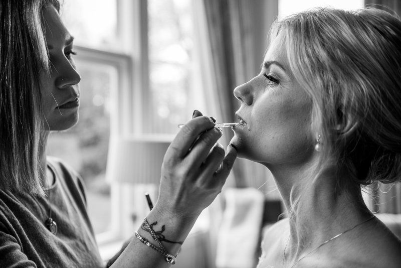 bridal makeup application by Jax-Glam Beauty wedding makeup artist Bristol