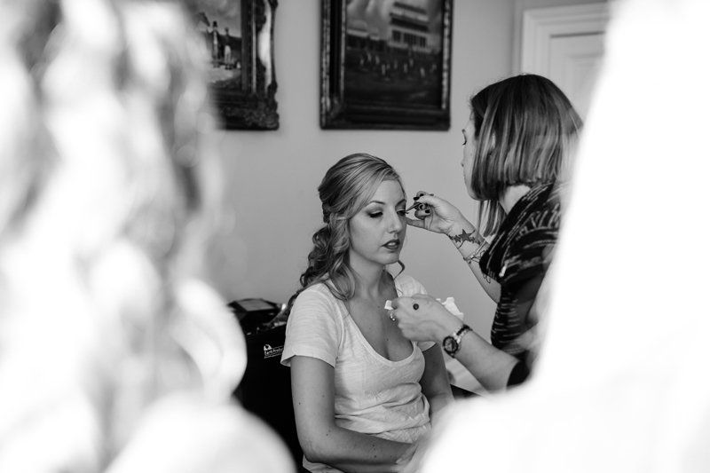 bridal makeup application in black and white by Jax-Glam Beauty Bristol
