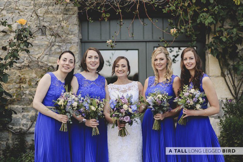 bride and bridesmaids wedding portraits with hair and makeup by Jax-Glam Beauty Bristol