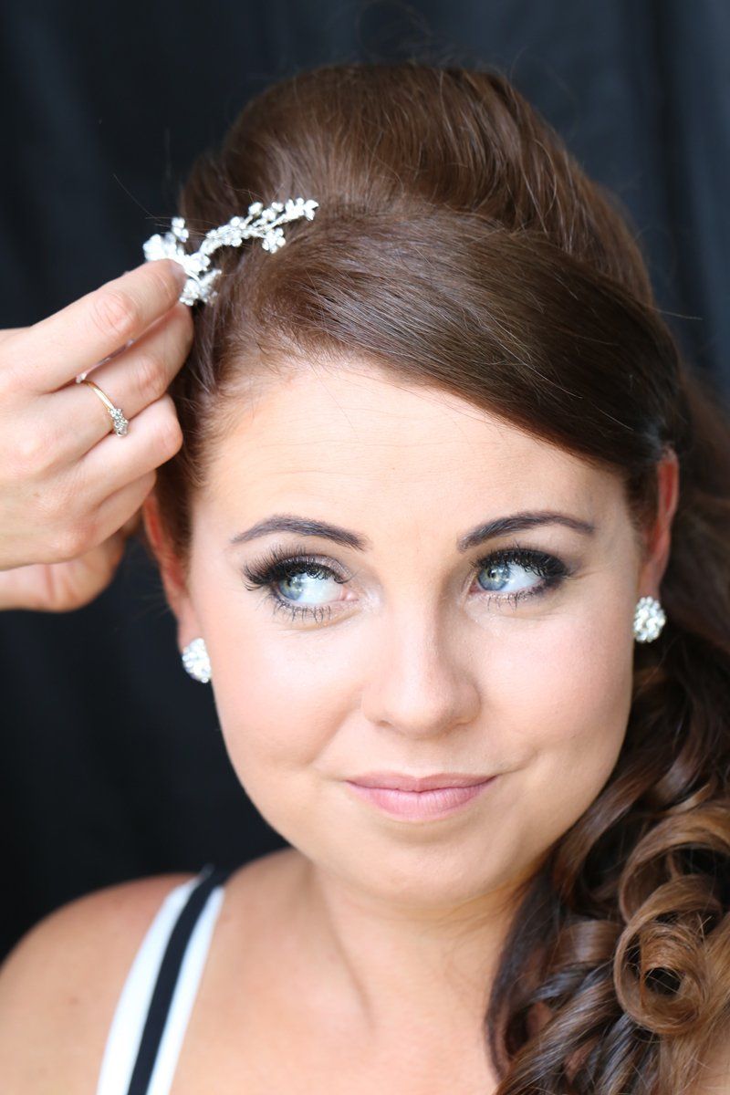 bridal hair accessory styling by Jax-Glam Beauty wedding hair stylist Bristol