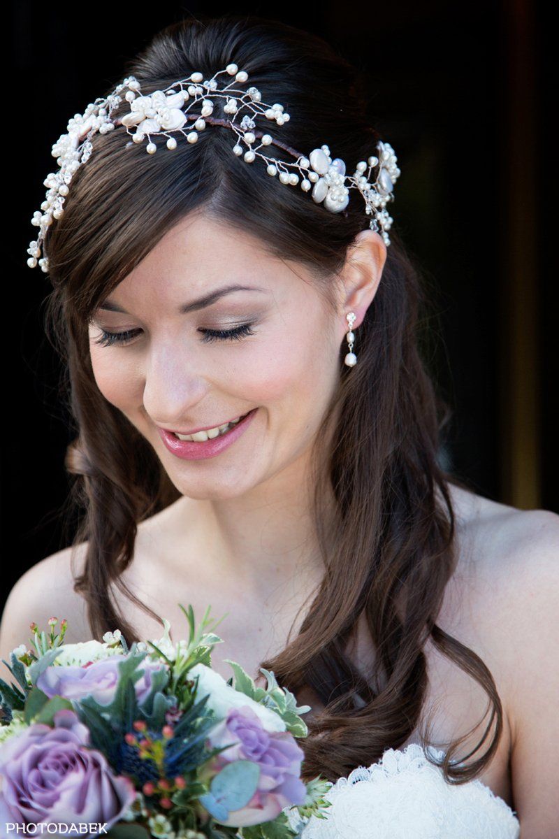 bridal hair styling with crystal hair accessories by Jax-Glam Beauty Bristol
