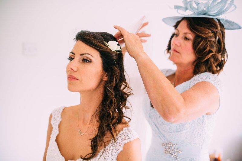 bridal hair styling preparation by Jax-Glam Beauty wedding stylist Bristol