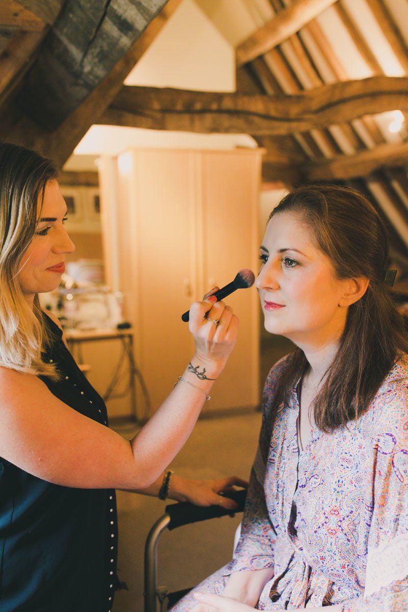 bridal hair styling preparation by Jax-Glam Beauty wedding hair stylist Bristol