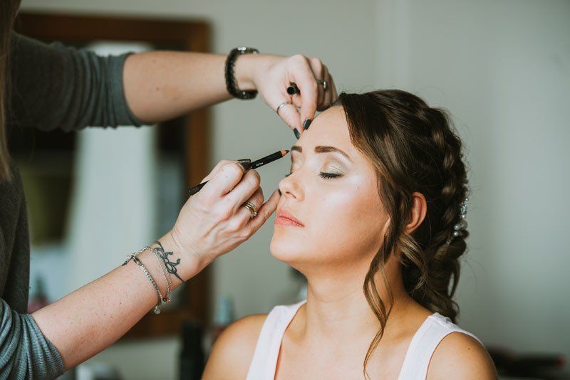 bridal makeup application by Jax-Glam Beauty wedding makeup artist Bristol