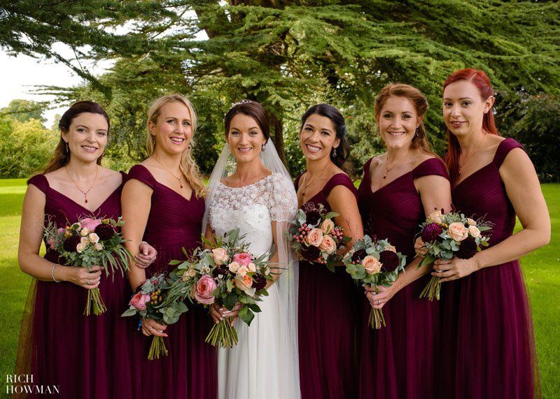 bride and bridesmaids wedding portraits with hair and makeup by Jax-Glam Beauty Bristol