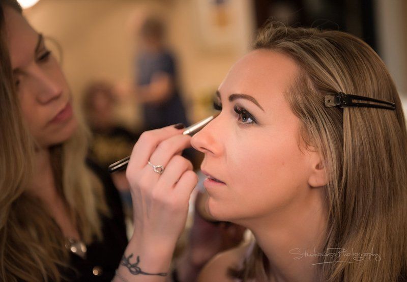 bridal makeup application by Jax-Glam Beauty wedding makeup artist Bristol