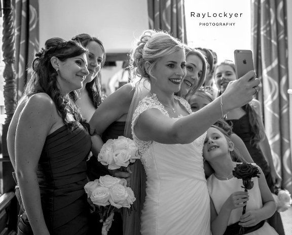 bride and bridesmaids wedding morning preparatio