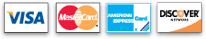 Accept Visa, Mastercard, American Express, & Discover