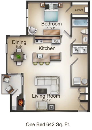 The Birch w/ Fireplace Floorplan