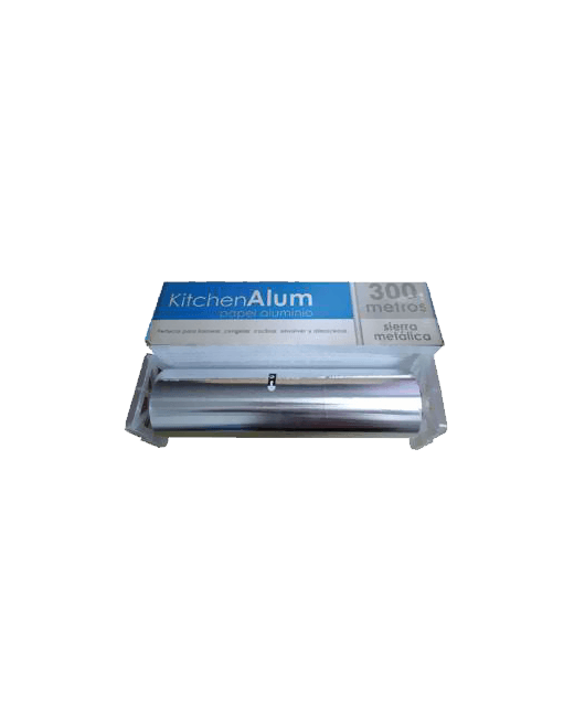 Caja de papel de aluminio etiquetada 