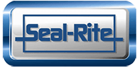Seal-Rite logo with blue and white colors in a rounded rectangle shape.
