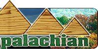 Logo with three mountain-shaped structures, text