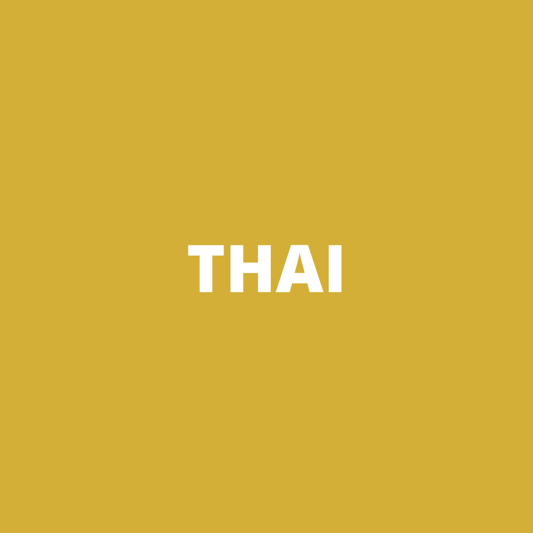 The word thai is on a yellow background.