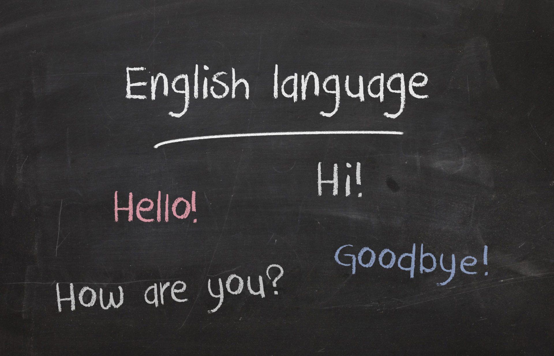 A blackboard with english language written on it